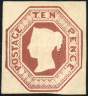 57 - 1848. 10d. Brown On Dickinson Threaded Paper No Wmk. Die 4 W.W. (1854). Unused With Large Part Original Gum. SUP. - Autres & Non Classés