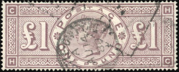186 - 1£. Brown-lilac. Letter CH/HL. Crease. F. - Autres & Non Classés