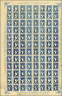2 - Half Anna Blue. Complete Sheet Of 96 Stamps With Full Ornement Margins. SUP. - Autres & Non Classés