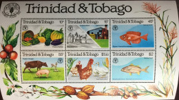 Trinidad & Tobago 1981 World Food Day Fruit Fish Animals Minisheet MNH - Trinité & Tobago (1962-...)