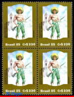Ref. BR-2015-Q BRAZIL 1985 REVOLUTIONARY BY GUIDO MONDIN, CABANAGEM INSURRECTION,BLOCK MNH, PAINTINGS 4V Sc# 2015 - Blocs-feuillets