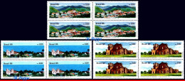 Ref. BR-1979-81-Q BRAZIL 1985 HERITAGE OF HUMANITY, CHURCHES, BLOCKS MNH, ARCHITECTURE 12V Sc# 1979-1981 - Blocs-feuillets