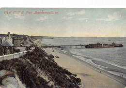 L233 England Bournemouth West Cliff And Pier Steamboat Vintage Postcard - Bournemouth (ab 1972)