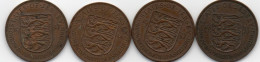 Jersey 1933 1937 1946 & 1947 Coin One Twentyfourth Of A Shilling KGV & KGV1 - Jersey