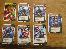 Cartes Marvel E. Leclerc 2024 - Lot Captain América - 7 Cartes - Marvel