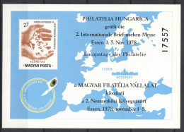 Hungary 1978. Essen Stamp Exhibition Commemorative Sheet Special Catalogue Number: 1978/1. - Commemorative Sheets