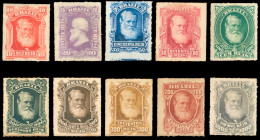 Brazil 1878 Mint Hinged Complete Set Dom Pedro - Neufs