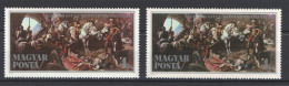 Hungary 1986. Buda Battle / Paintings 2 Stamps ERROR: Background Is Red / Green MNH (**) Michel: 3836 - Errors, Freaks & Oddities (EFO)
