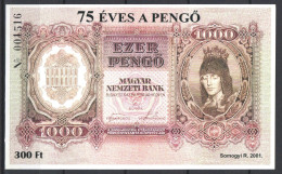 Hungary 2001. Pengo 75. Anniversary Banknote Commemorative Sheet Llimited Issue ! - Commemorative Sheets