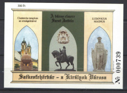Hungary 2001. Szekesfehervary City Of The Konigs Commemorative Sheet Llimited Issue ! - Commemorative Sheets