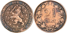 PAYS-BAS- 1881 - 2 1/2 Cents - Guillaume III - 25-111 - 1849-1890 : Willem III