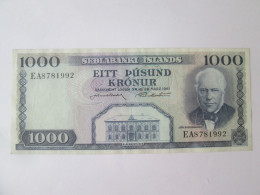 Islande/Iceland 1000 Kronur 1961 Banknote Very Good Conditions See Pictures - Islande