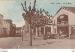 R23-40) SORE (LANDES) SUR LA PLACE - (ANIMEE - 2 SCANS - Sore