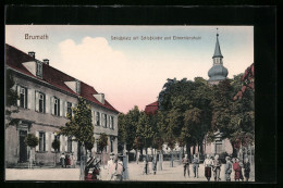 CPA Brumath, Châteauplatz Avec Châteaukirche Et Elementarschule - Brumath