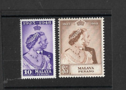 MALAYA - PENANG 1948 SILVER WEDDING SET UNMOUNTED MINT Cat £40+ - Penang