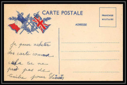 43137 Carte Postale En Franchise 2 Drapeaux Couleurs à Gauche Guerre 1914/1918 War Postcard - Guerre De 1914-18