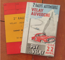 RALLYE AUTOMOBILE VELAY AUVERGNE Carnet De Route Le Puy 1956 SHELL - Automovilismo - F1