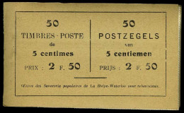 België Boekje A13d(b) - Volledig - Groen Kaftje - 50 Zegels - Doorschijnende Schutblaadjes - 1914  - Zeer Mooi - 1907-1941 Anciens [A]