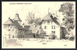 Künstler-AK Belp, Blick Zum Schloss - Belp