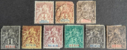Benin 1893 1894 Yvert 22 27 33 34 35 36 37 40 O/(*)/* Used/MNG/MH - Gebruikt