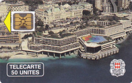 Telecarte Monaco Luxe - Mf 4 - Sc4on - 03/90 - 50 U - Palais Des Congres -fleche Jaune - Monaco