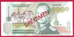Luxembourg - Spécimen 5000 Francs (diagonal) 01-06-1993 Serial B (C52D / P60) - Luxembourg