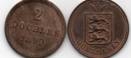 Guernsey Coin 2 Double 1899 - Condition Extra Fine - Guernsey