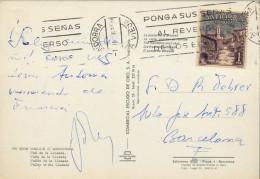 1968 ANDORRA  LA VIEJA  , T.P. CIRCULADA  , ED. 62 - VALL DE LA LOSADA - Lettres & Documents