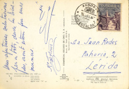 1967 ANDORRA LA VIEJA / LES ESCALDES , T.P. CIRCULADA  , ED. 62 - VISTA PARCIAL - Lettres & Documents