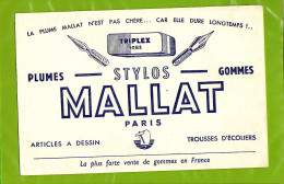 BUVARD : Plumes Pour Ecritures Stylos MALLAT  & Cote 369 / 453 - Stationeries (flat Articles)