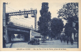 94 ABLON #21781 RUE DU BAC RUE DE PARIS PRISES DE LA GARE PONT VOIE FERREE AUTOMOBILE - Ablon Sur Seine