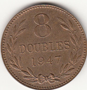 Guernsey Coin 8 Doubles 1947 Superb Fine Used (VF) - Guernsey