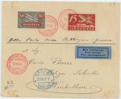 Posta Aerea Svizzera - August 1932, Volo Panoramico Europeo Ginevra - Bellinzona - Ginevra Con Tappa A Winterthur - Altri & Non Classificati