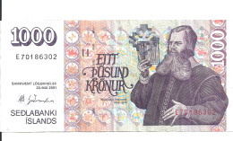 ISLANDE 1000 KRONUR 2001 VF P 59 - Islande