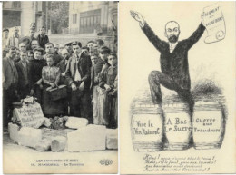 11 NARBONNE TROUBLES DU MIDI GREVES VITICOLES LOT DE 2 CPA Le Tumulus Et Marcellin Albert 2 SCANS - Streiks