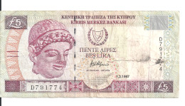 CHYPRE 5 POUNDS 1997 VF P 58 - Cyprus