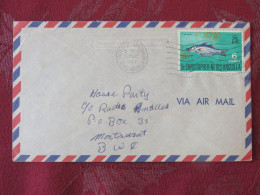 St. Christopher Nevis Anguilla 1969 Cover To Montserrat - Fish - Antilles