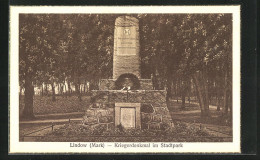 AK Lindow /Mark, Kriegerdenkmal Im Stadtpark - Lindow