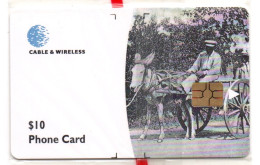 Dominica - Man Riding Donkey Cart (Red Chip) MINT - Dominica