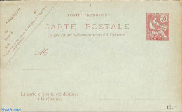 China (before 1949) 1903 French Post, Reply Paid Postcard 10/10c, Unused Postal Stationary - Other & Unclassified
