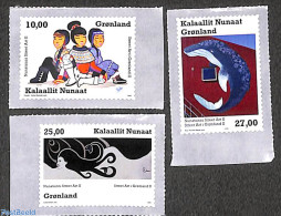 Greenland 2022 Street Art 3v S-a, Mint NH, Nature - Sea Mammals - Art - Paintings - Street Art - Neufs