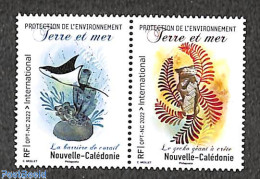 New Caledonia 2022 Environment Protection 2v [:], Mint NH, Nature - Environment - Fish - Corals - Ongebruikt