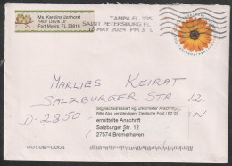 USA: 2024, Fernbrief In EF, Mi. Nr. 5907, Freimarke: Kapkörbchen, Nach Bremerhaven.  MWStpl. TAMPA FL 335 - Lettres & Documents
