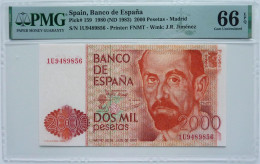 •Q-B• SPAIN 2000 PESETAS 1980 • P 159 • PMG 66 GEM UNC - [ 4] 1975-… : Juan Carlos I