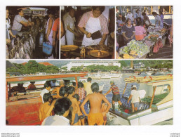 TAHITI Marché Market De PAPEETE En 4 Vues Poissons Fruits Légumes Balance Bateau - Tahiti