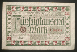 ### Deutschland Germany 1923 50 000 Mark  Württembergische Notenbank Condition XF - See Picture ### - Non Classés