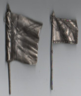 Figurine  Militaire  En étain  60 Mm Hauteur Plus  2 Drapeaux Métal - Soldatini Di Piombo