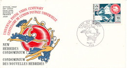 New Hebrides FDC 9-10-1974 UPU With Cachet - FDC