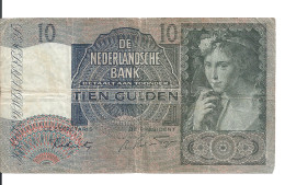 PAYS-BAS 10 GULDEN 1941 VF P 56 B - 10 Gulden