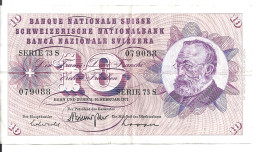 SUISSE 10 FRANKEN 1971 VF P 45 Q - Switzerland